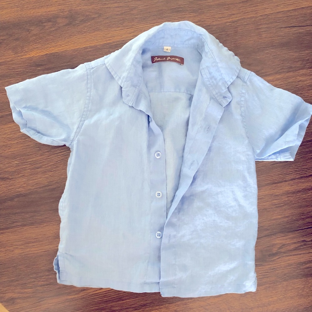 Baby Blue Linen button up